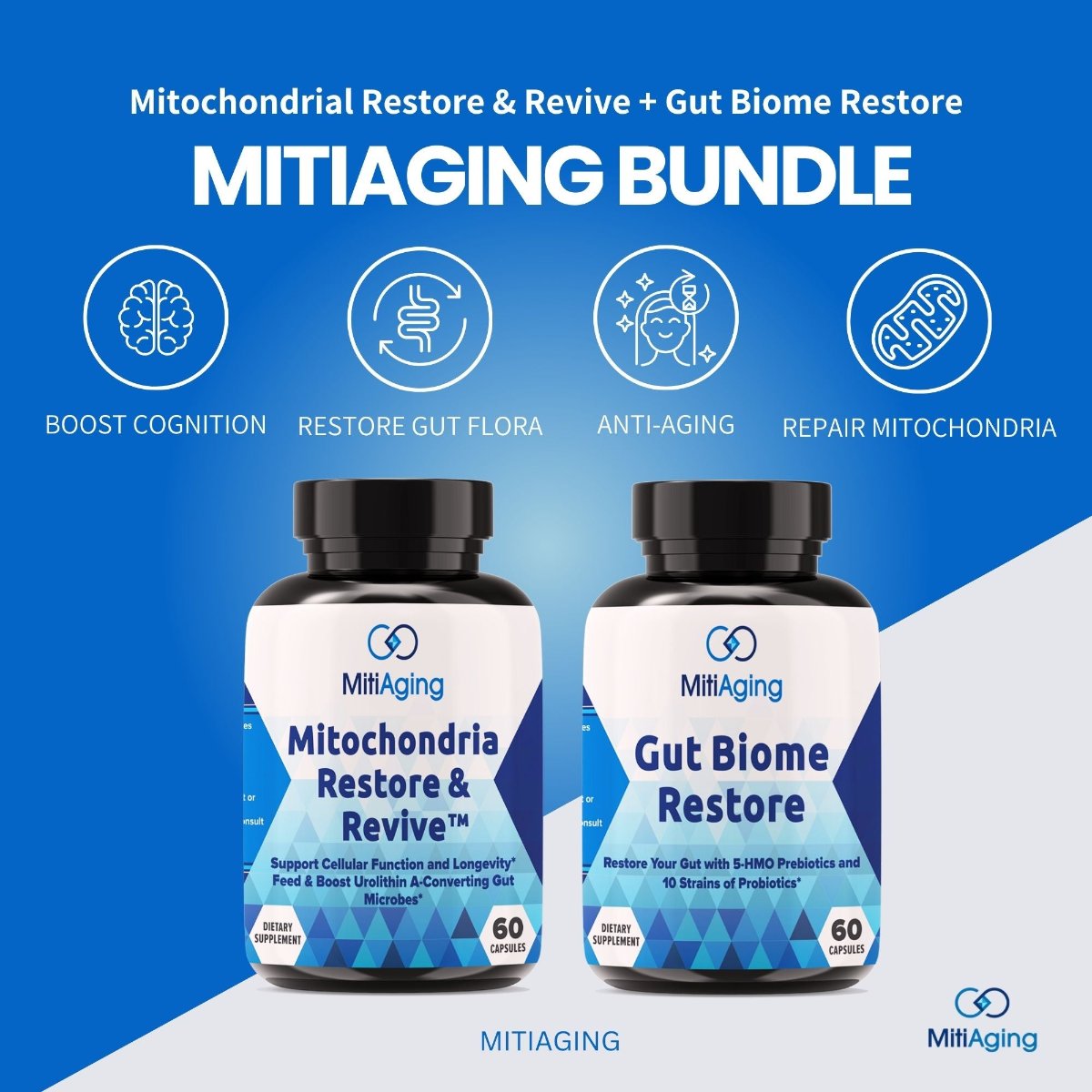 4 Benefits- Boost Cognition Restore Gut Flora Anti-Aging Repair Mitochondria